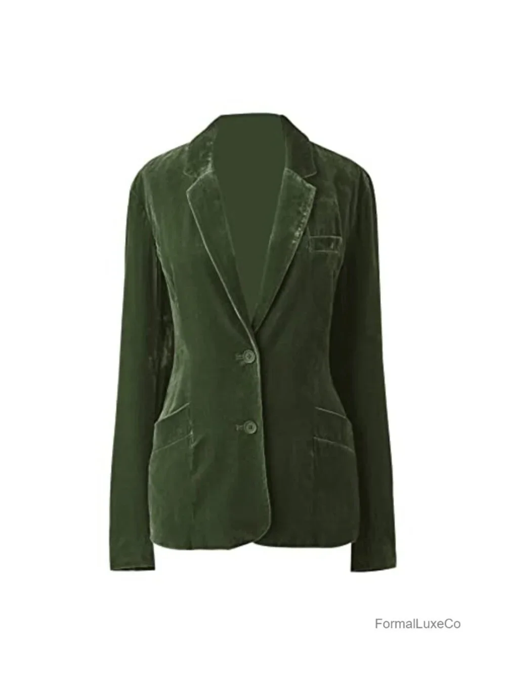 Womens Notch Lapel Velvet Blazer Long Sleeve Button Front Jacket Coat